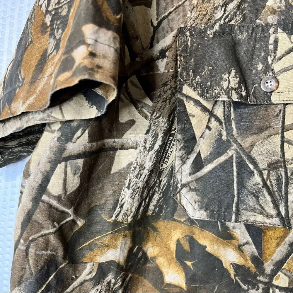 Woolrich RealTree Hardwood Camo Button Down Shirt Size XL